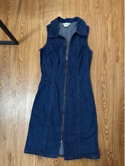 Vintage Y2K Mirrors Jean Zip-up Dress SIZE M