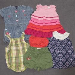 Infant Girls Baby GAP Dress Romper Shorts Lot Size 3-6 Months Spring Summer EUC