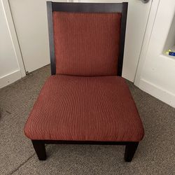 Red Chair With Walnut trim
