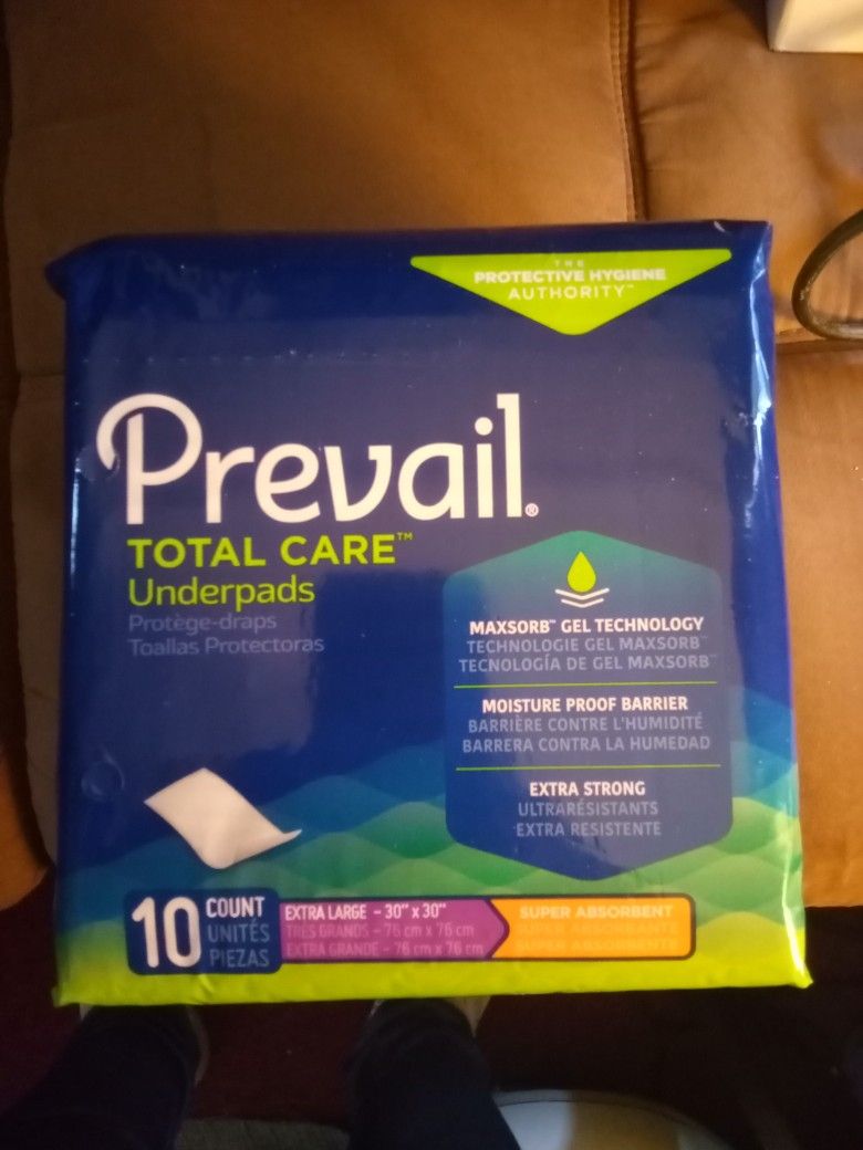 Prevail Total Care Bed Absorbent Protectors 10 Pack