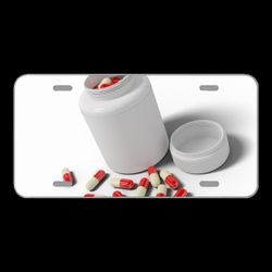 License Plate Novelty Car Front Jar Pills Medicine Bottle Medication