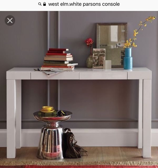 West Elm White Parsons Console Table For Sale In Sun City Az
