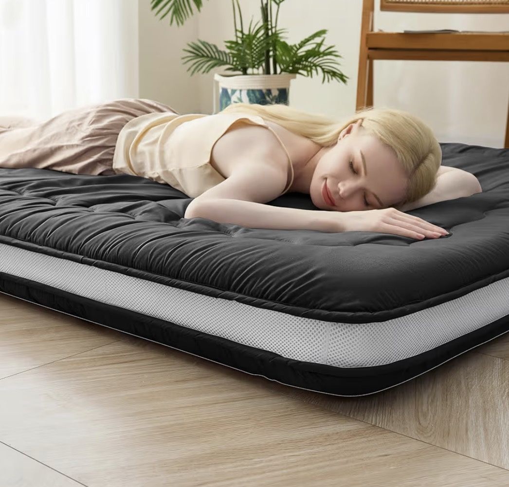BRAND NEW Japanese Floor Futon Mattress – Twin (39” x 80”) – 4” Thick – Black