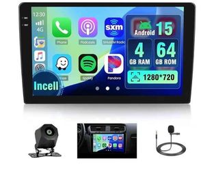 4G 64G Android 15 Double Din Car Stereo GPS Navigation 10.1 Inch Touchscreen Brand New