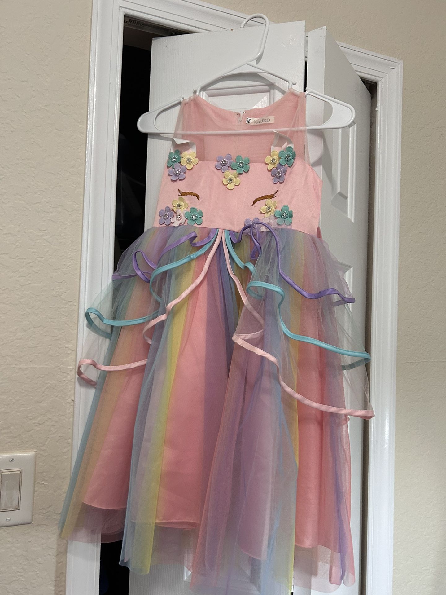 Unicorn Dress 7-8 Size 