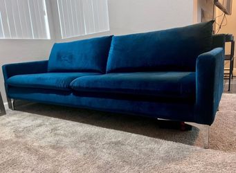 Copenhagen Blue Velvet Couch Sofa