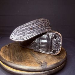 Bianchi Duty Belt (Size 30") Waist Black Basket Weave Leather