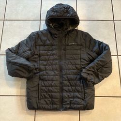 Kids Size M 10/12 Eddie Bauer Reversible Quilted Camo Fleece Hooded Jacket