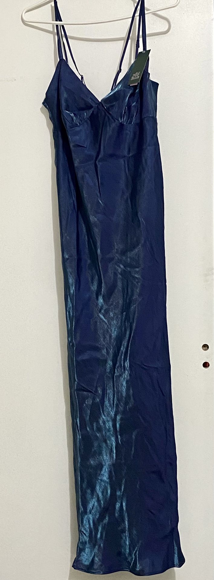 Long Iridescent Navy Blue Dress