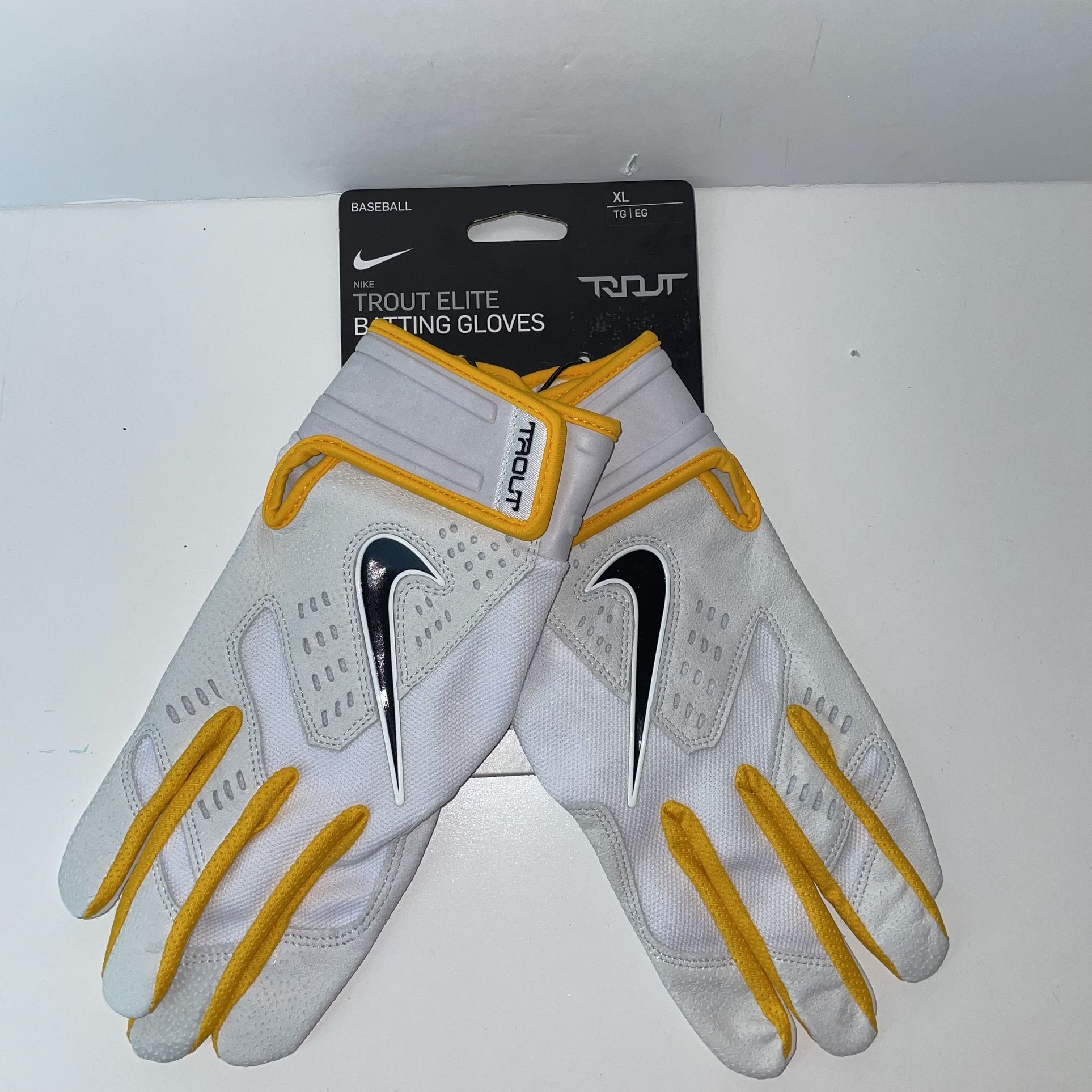 Nike Trout Elite Batting Gloves Baseball Grey Mens Size XL