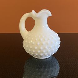 Vintage Avon White Milk Glass Hobnail Small Cruet Bottle 1970’s
