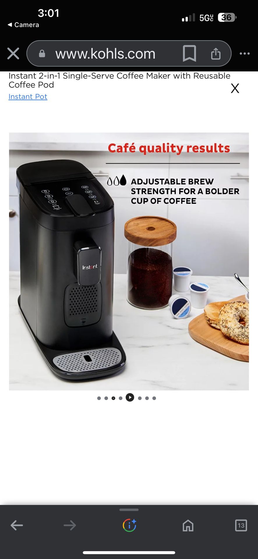 Instant Coffee Maker, Keurig K Cup Pods, 2in1-BRAND NEW IN BOX OBO