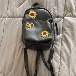 Mini Black Sunflower Backpack