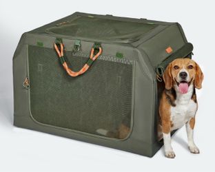 PETSFIT WILDPATH Angled Soft Travel Dog Crate for Car with One-Piece Adjustable Frame