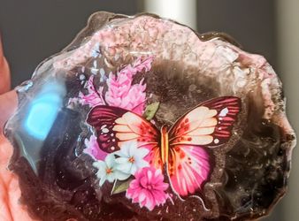 Butterfly Floral Resin coaster