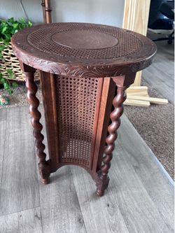 Vintage Carved Wood Accent Table