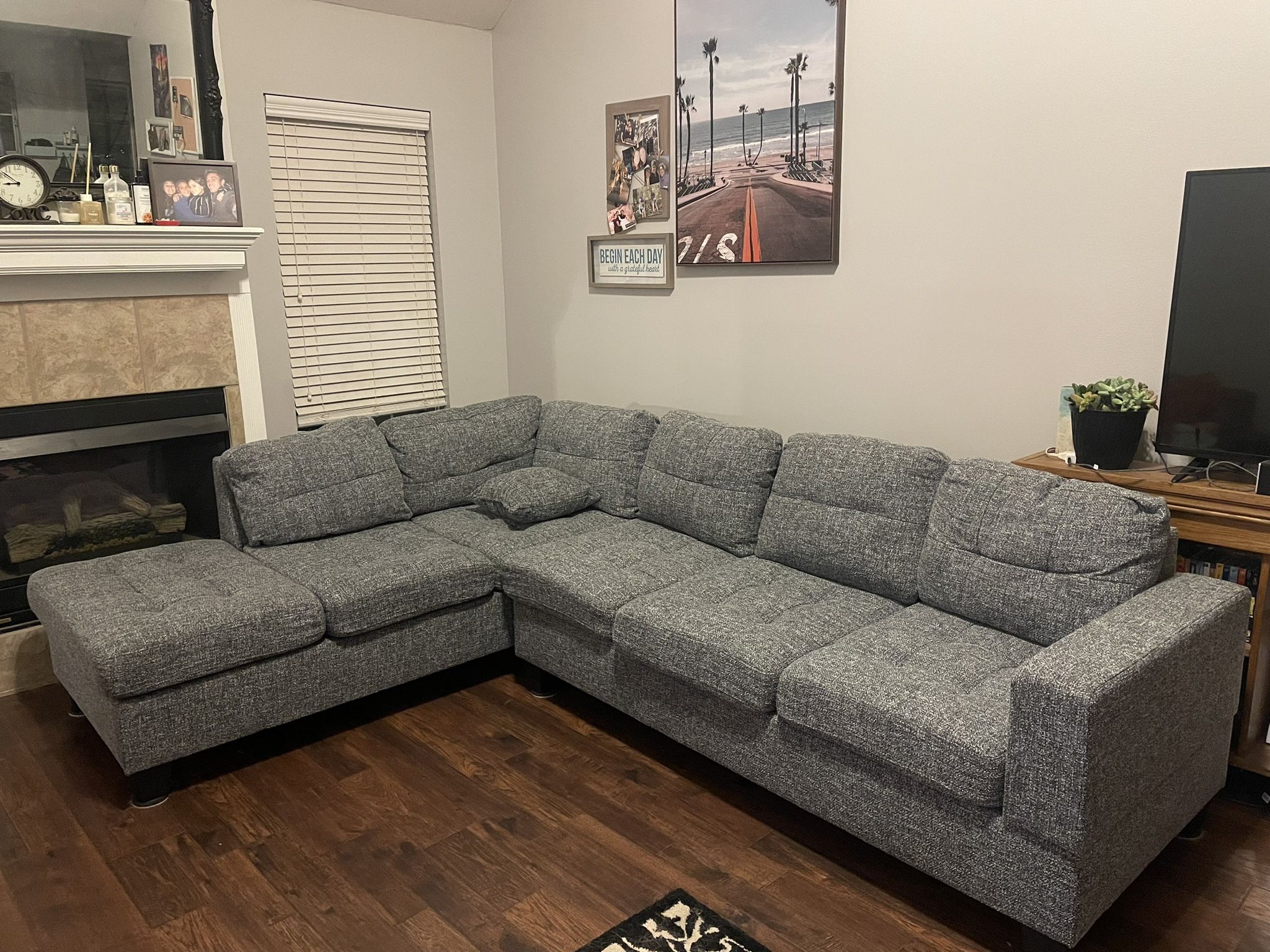 Grey Sectional With Ottoman Still In Box