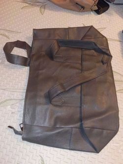 Brown Leather Tote Bag with Handles
