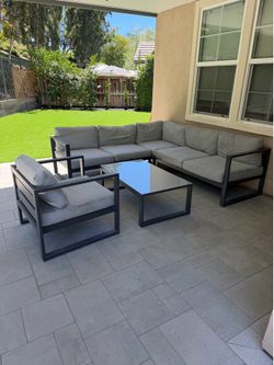 Outdoor Sectional, Table, and Lounge Chair - Living Spaces Ravelo