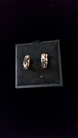 sapphire and diamonds hoops earing