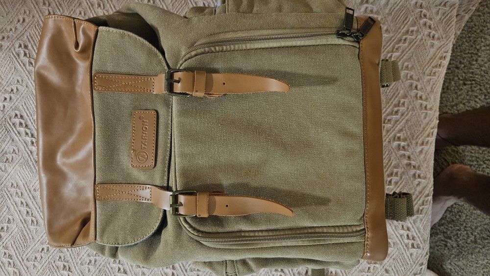 Water-Repellent Canvas Backpack Photography Bag Camera Gadget Bag for Digital Cameras & Accessories