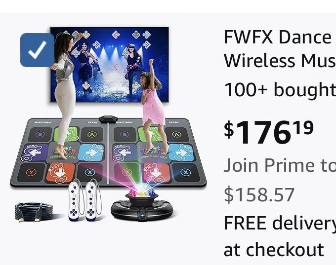 FWFX Dance Mat for Kids and Adults, Exercise & Fitness Dance Pad Game for TV