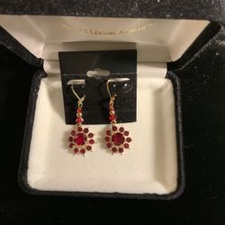 Red Rhinestone Earings 