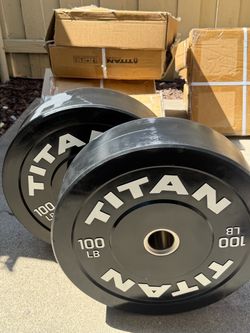 titan fitness 100 LB Olympic Bumper Plates(brand new)  weights weightlifting workout
