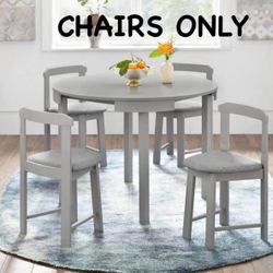 Set Of 4 Gray Dining Chairs - NEW