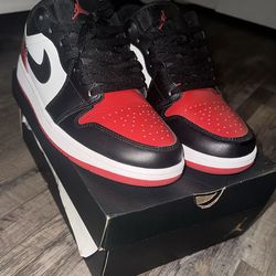 2 Pairs: Jordan 1s Low “Bred Toe” & Mid “Bred Twist”