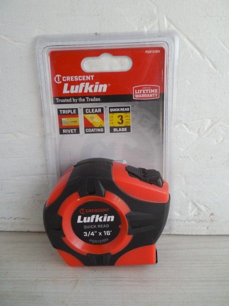NEW Lufkin 3/4" X 16' Quick Read Crescent Tape Measure