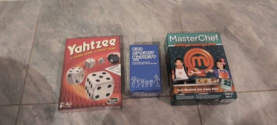 BRAND NEW STILL SEALED Yahtzee, Kids Against Maturity & Master Chef Family Cooking Game - Take All 3 For $10 Total