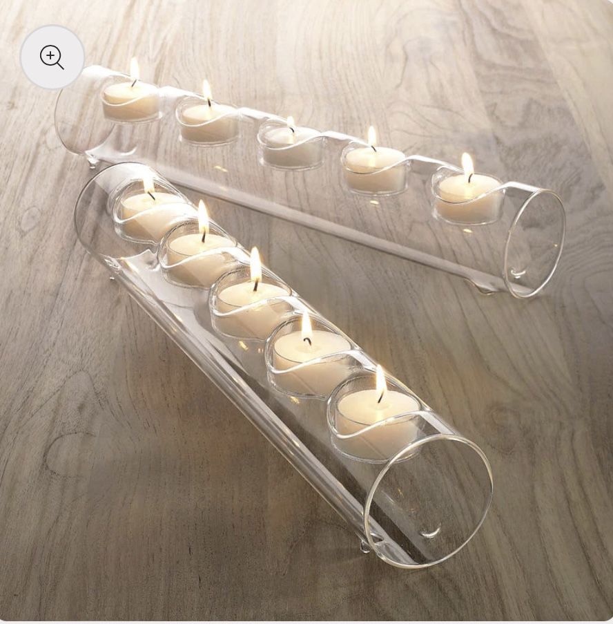Clear Glass Tube Tealight Candle Holder