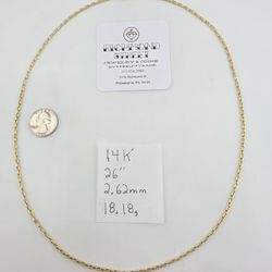 14k gold 26" hermes link chain