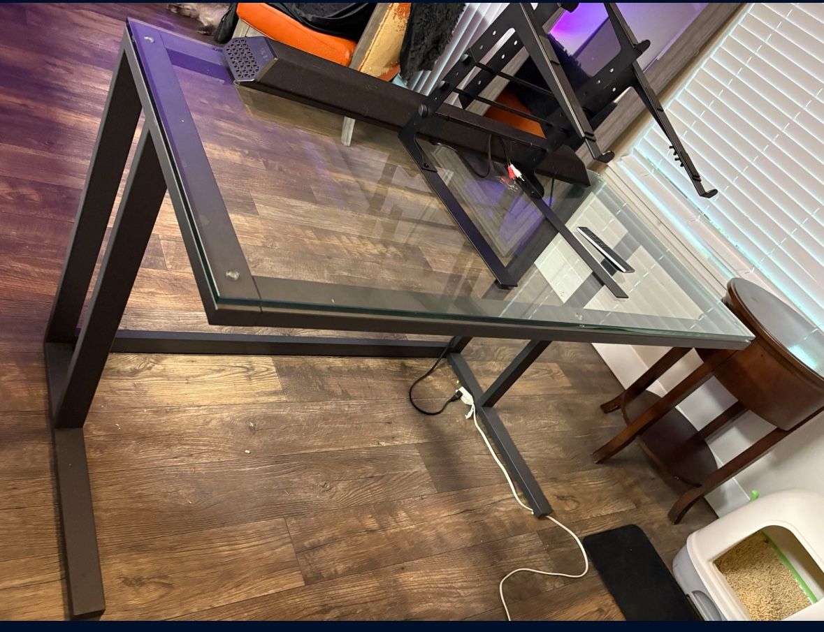 Crate & Barrel CB2 Glass Desk