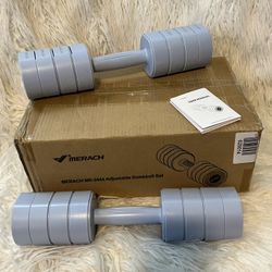 NIB MERACH Dumbbell Set of 2, Adjustable Weight, Anti-slip Handle, Light Purple