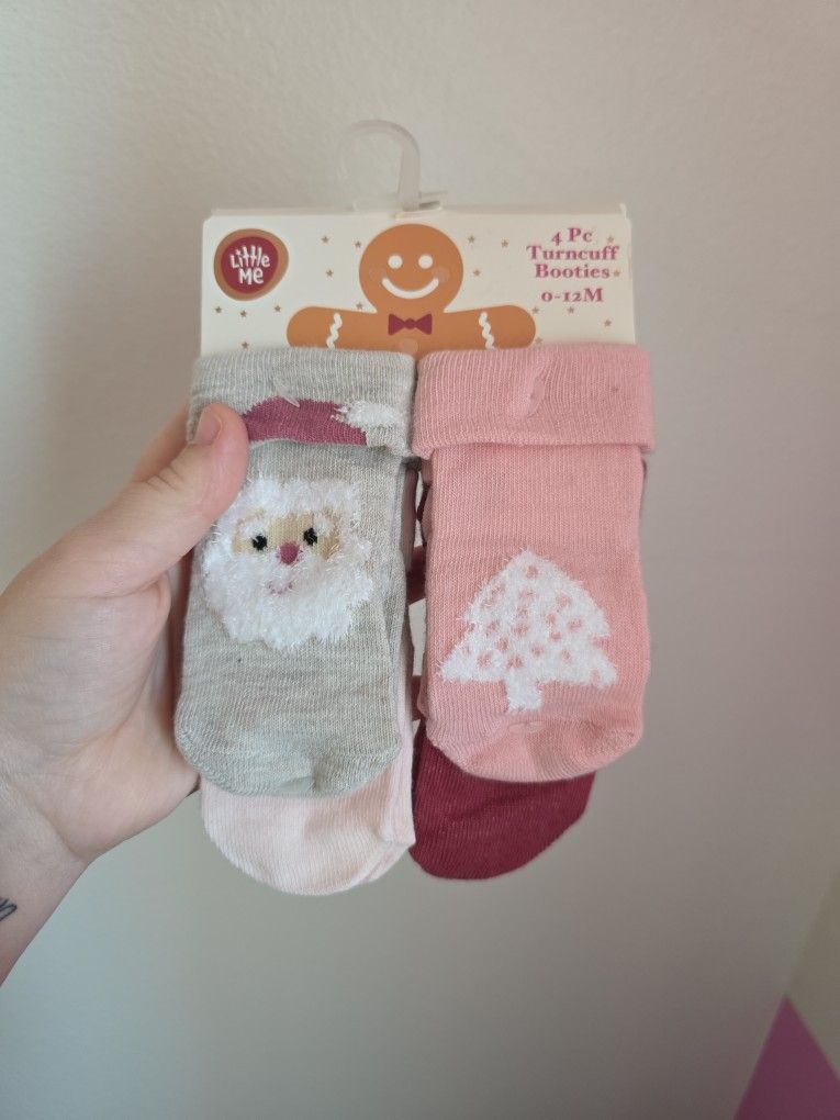 0-12 Month Christmas Socks For Girl