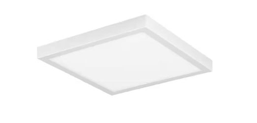Everlume Collection 11 in. White Integrated LED Edgelit Square Semi-Flush Mount