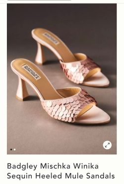 NEW Badgley Mischka Winika Size 11 heel sequin mules