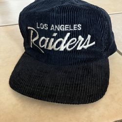 Vintage Los Angeles Raiders Sports Specialties Script Zipperback/Snapback Hat