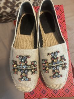 Tory Burch Cristal Espadrille Shoes 6.5