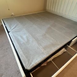 King Size Bed Frame w/ Headboard & Storage – $150