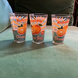 Vintage Orange Juice Glasses