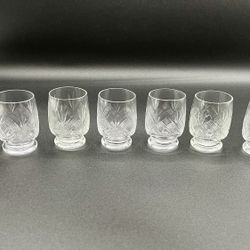1960s Cut Crystal Short Glasses From Ukraine Set Of 6