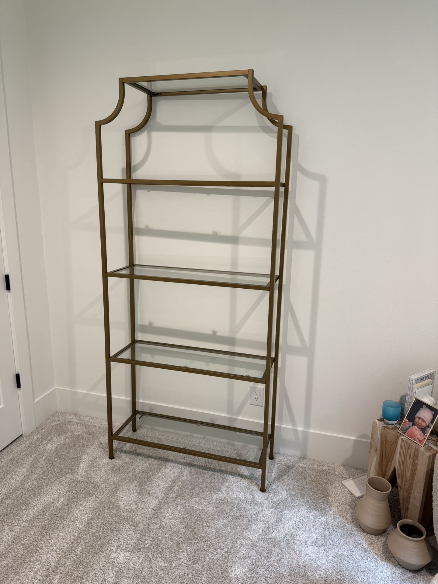 Sauder International Lux Bookcase/Bookshelf - Satin Gold finish