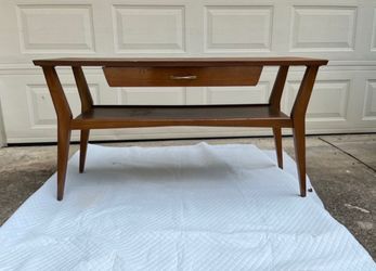 Vintage Mersman Mid-Century Modern Walnut Console Sofa Table (Delivery Available)