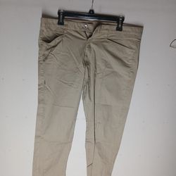 Calvin Klein Pants Mens 34x32Tan Khaki Straight Leg 97% Cotton Slim Fit Trousers