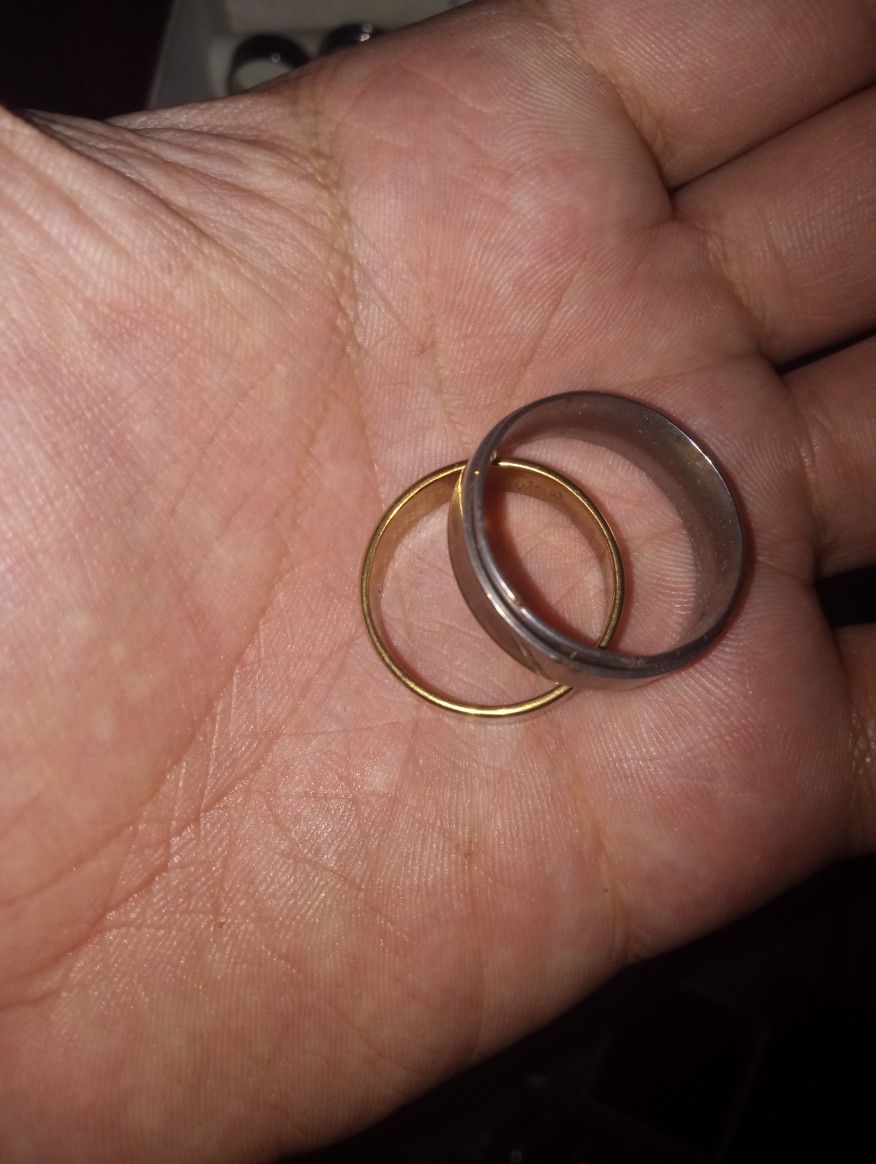 Gold And Silver Stainless Steel Rings ,$5 Each, $40 For All