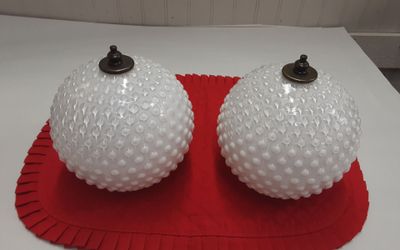 Vintage Hobnail Glass Globe Shades priced individually- Located in Shelton