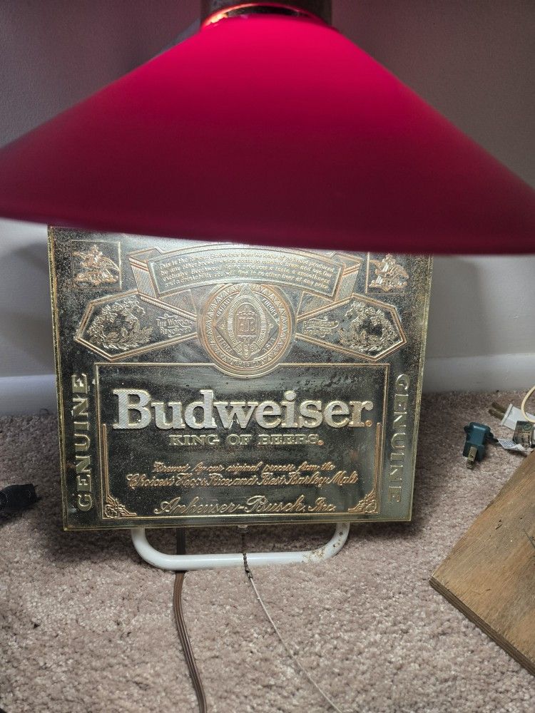 Vintage 1986 Budweiser Sconce Wall Light